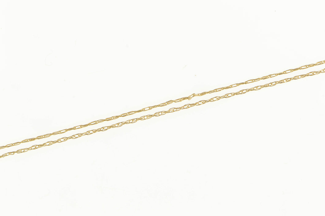 14K 0.8mm Simple Woven Cable Chain Link Vintage Necklace 19.25