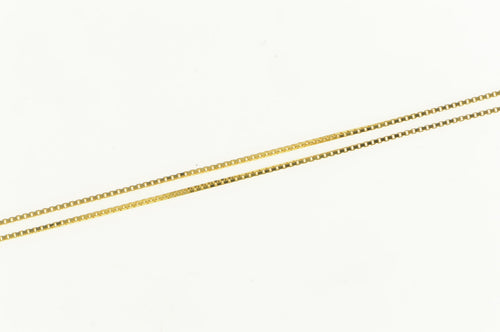 14K 0.6mm Box Chain Classic Simple Square Link Necklace 18