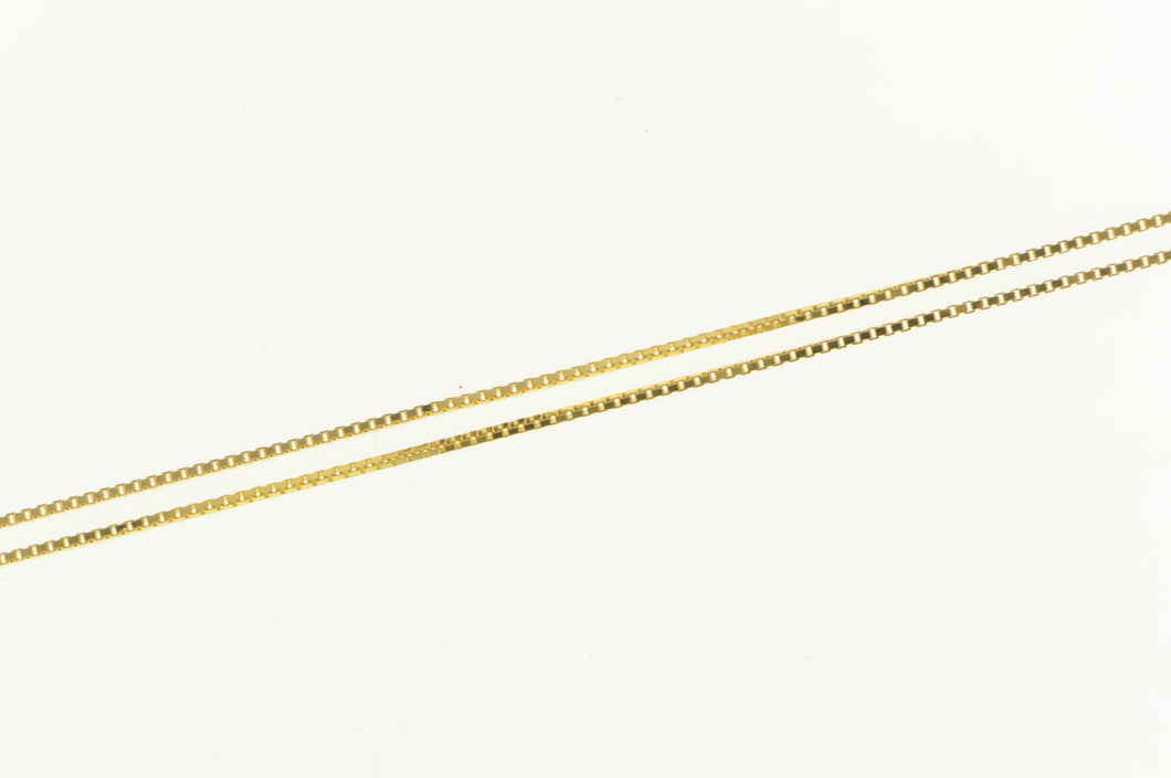 14K 0.6mm Box Chain Classic Simple Square Link Necklace 18