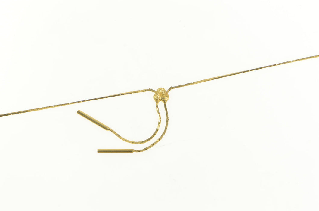 14K Vintage Lavalier Squared Bolo Box Chain Necklace 15.75