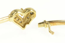 Load image into Gallery viewer, 10K Diamond Heart Love Symbol Oval Bangle Bracelet 7&quot; Yellow Gold