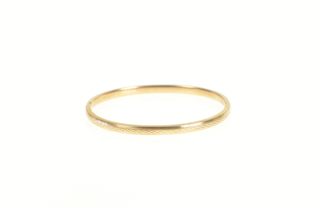 14K Victorian Checkered Pattern Child's Baby Bracelet 4.75