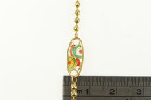 Load image into Gallery viewer, 14K 1960&#39;s Oval Enamel Geometric Circle Chain Bracelet 7.5&quot; Yellow Gold