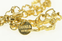 Load image into Gallery viewer, 14K Butterfly Fish Bird Animal Link Chain Vintage Bracelet 6&quot; Yellow Gold