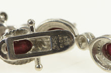 Load image into Gallery viewer, Sterling Silver Oval Ruby Diamond Accent Vintage Bracelet 7.25&quot;