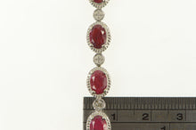 Load image into Gallery viewer, Sterling Silver Oval Ruby Diamond Accent Vintage Bracelet 7.25&quot;