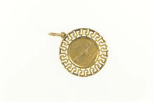 Load image into Gallery viewer, 14K Greek Isle of Crete KPHTH Minotaur Round Charm/Pendant Yellow Gold