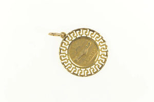 14K Greek Isle of Crete KPHTH Minotaur Round Charm/Pendant Yellow Gold