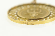 Load image into Gallery viewer, 14K Greek Isle of Crete KPHTH Minotaur Round Charm/Pendant Yellow Gold