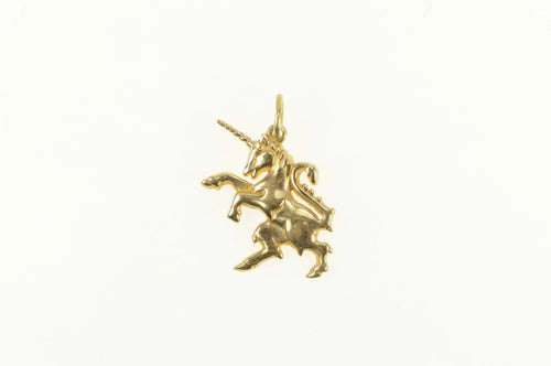 14K Unicorn Ornate Mystical Magic Creature Charm/Pendant Yellow Gold
