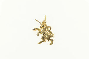 14K Unicorn Ornate Mystical Magic Creature Charm/Pendant Yellow Gold