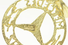 Load image into Gallery viewer, 14K Mercedes Benz Logo Symbol Diamond Cut Charm/Pendant Yellow Gold
