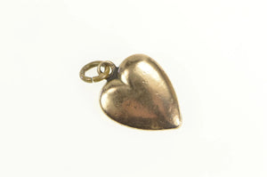 14K Victorian Thistle Forget Me Not Puffy Heart Charm/Pendant Yellow Gold