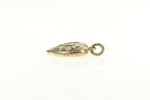 Load image into Gallery viewer, 14K Victorian Thistle Forget Me Not Puffy Heart Charm/Pendant Yellow Gold