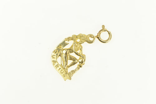 14K Aquarius Zodiac Sign Water Bearer Symbol Charm/Pendant Yellow Gold