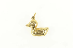 14K 3D Puffy Rubber Ducky Stylized Duck Mallard Charm/Pendant Yellow Gold