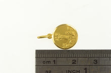 Load image into Gallery viewer, 18K Virgin Mary Baby Jesus Biblical Scene Round Charm/Pendant Yellow Gold
