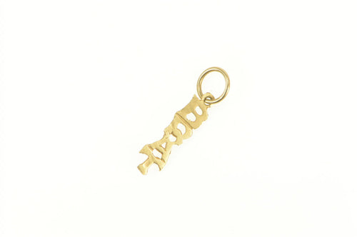 14K Brat Spoiled Word Cut Out Novelty Funny Charm/Pendant Yellow Gold