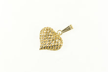 Load image into Gallery viewer, 14K Puffy Lattice Heart Love Symbol Romantic Charm/Pendant Yellow Gold