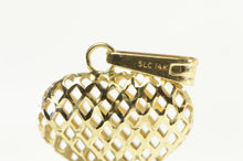 Load image into Gallery viewer, 14K Puffy Lattice Heart Love Symbol Romantic Charm/Pendant Yellow Gold
