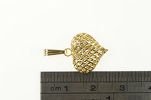 Load image into Gallery viewer, 14K Puffy Lattice Heart Love Symbol Romantic Charm/Pendant Yellow Gold
