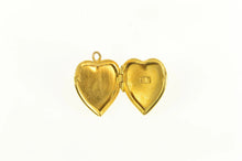 Load image into Gallery viewer, 10K Art Deco Heart Photo Picture Locket Charm/Pendant Yellow Gold