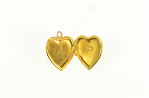10K Art Deco Heart Photo Picture Locket Charm/Pendant Yellow Gold