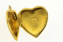 Load image into Gallery viewer, 10K Art Deco Heart Photo Picture Locket Charm/Pendant Yellow Gold