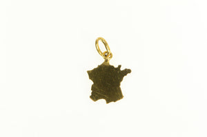 14K France Country Map Geographic Travel Charm/Pendant Yellow Gold