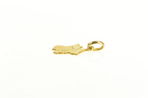 14K France Country Map Geographic Travel Charm/Pendant Yellow Gold