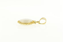 Load image into Gallery viewer, 14K Rope Trim Gold Nugget Raw Pebble Capsule Pendant Yellow Gold