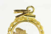 Load image into Gallery viewer, 14K Rope Trim Gold Nugget Raw Pebble Capsule Pendant Yellow Gold