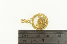 Load image into Gallery viewer, 14K Rope Trim Gold Nugget Raw Pebble Capsule Pendant Yellow Gold
