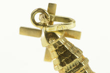 Load image into Gallery viewer, 14K 3D Articulated Dutch Windmill Netherlands Charm/Pendant Yellow Gold