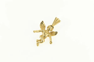 14K 3D Cherub Winged Angel Baby Protection Charm/Pendant Yellow Gold