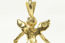 Load image into Gallery viewer, 14K 3D Cherub Winged Angel Baby Protection Charm/Pendant Yellow Gold