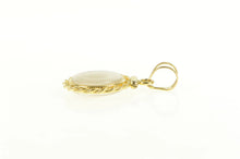 Load image into Gallery viewer, 14K Rope Trim Gold Nugget Raw Pebble Capsule Charm/Pendant Yellow Gold