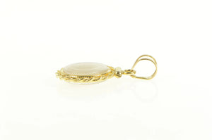 14K Rope Trim Gold Nugget Raw Pebble Capsule Charm/Pendant Yellow Gold