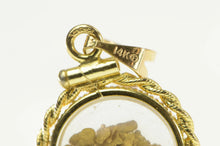 Load image into Gallery viewer, 14K Rope Trim Gold Nugget Raw Pebble Capsule Charm/Pendant Yellow Gold