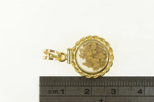 Load image into Gallery viewer, 14K Rope Trim Gold Nugget Raw Pebble Capsule Charm/Pendant Yellow Gold