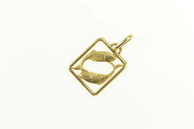 Load image into Gallery viewer, 14K Pisces Astrology Star Zodiac Sign Squared Charm/Pendant Yellow Gold