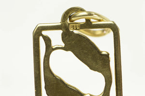 14K Pisces Astrology Star Zodiac Sign Squared Charm/Pendant Yellow Gold