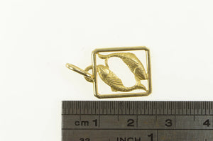 14K Pisces Astrology Star Zodiac Sign Squared Charm/Pendant Yellow Gold