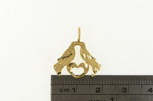 Load image into Gallery viewer, 14K Diamond Cut Love Bird Heart Love Symbol Charm/Pendant Yellow Gold