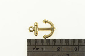 10K 3D Nautical Sailing Anchor Faith Symbol Hope Charm/Pendant Yellow Gold