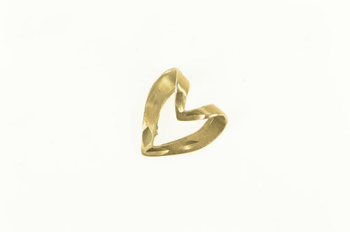14K Diamond Cut Curvy Heart Love Symbol Pendant Yellow Gold