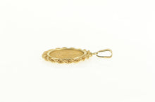 Load image into Gallery viewer, 14K 1945 Dos Pesos Mexican $2 Coin Rope Trim Charm/Pendant Yellow Gold