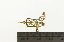 Load image into Gallery viewer, 14K Diamond Cut Filigree Cowboy Boot Spur Charm/Pendant Yellow Gold