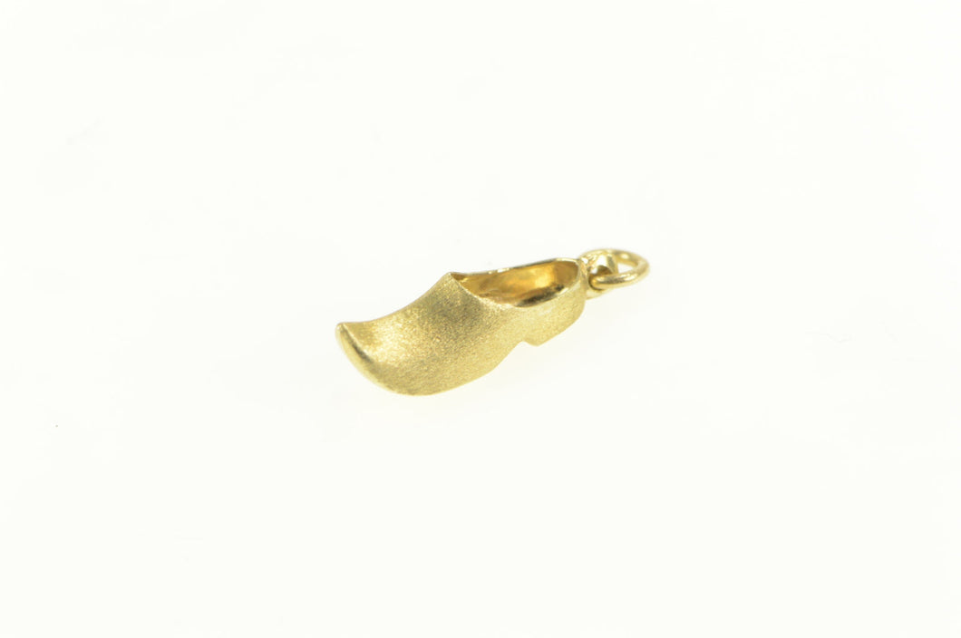 14K 3D Dutch Clog Shoe Netherlands Souvenir Charm/Pendant Yellow Gold