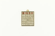 Load image into Gallery viewer, 14K Bingo Enamel Game Board Charm/Pendant Yellow Gold